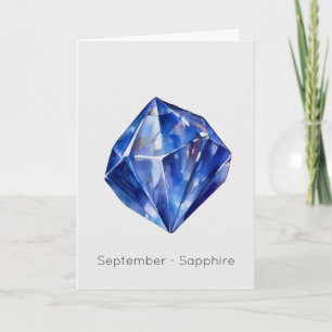 September Birthstone Sapphire Grattis på födelseda Kort