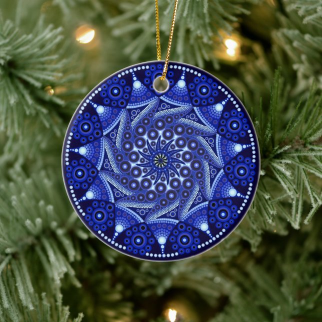 September Birthstone Sapphire Mandala Ornament (Träd)