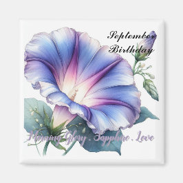 September Birthstone Sapphire och God morgon Glory Magnet