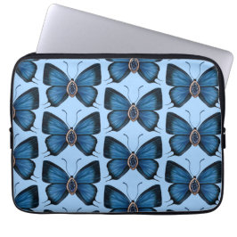 September Blue Butterfly Mönster Design Laptop Fodral