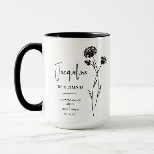 September Bridesmaid Aster Birth Flower Mugg