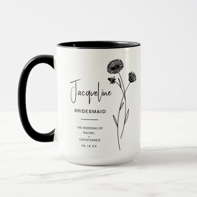 September Bridesmaid | Aster Birth Flower Mugg (Vänster)