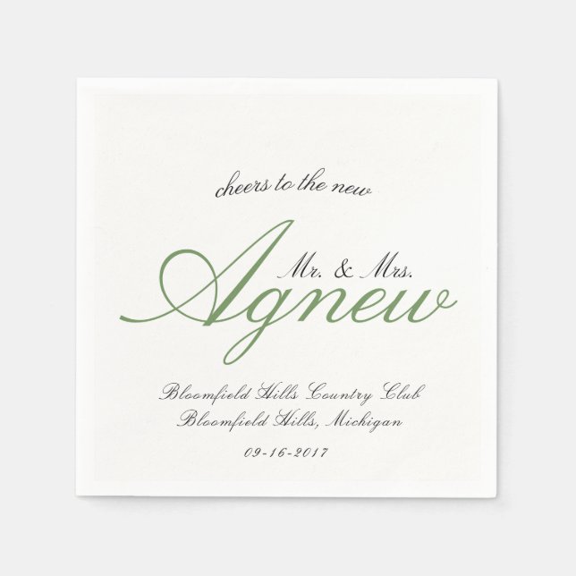 September Bröllop 2 Pappersservett (Framsidan)