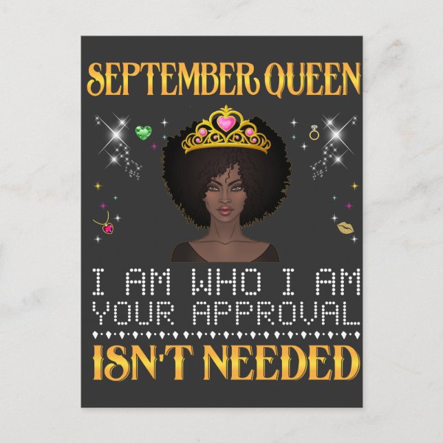 September flicka jag är den jag är ditt godkännand vykort (Framsida)