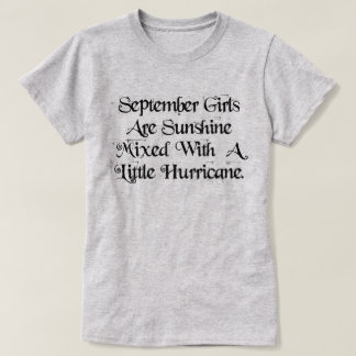 September flickasolsken som är blandat med orkan t shirt