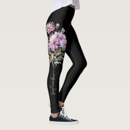 September Flower med delikat Lila Blooms Leggings