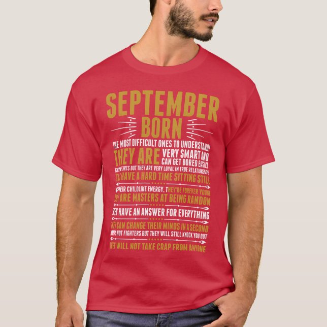 September Födda Citattröja rolig T Shirt (Framsida)