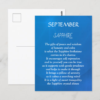 September födelsedags födelsedagssten Safir Vykort