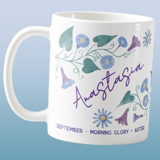 September Födelsedagsblomma Anpassat Namn Änglatru Kaffemugg