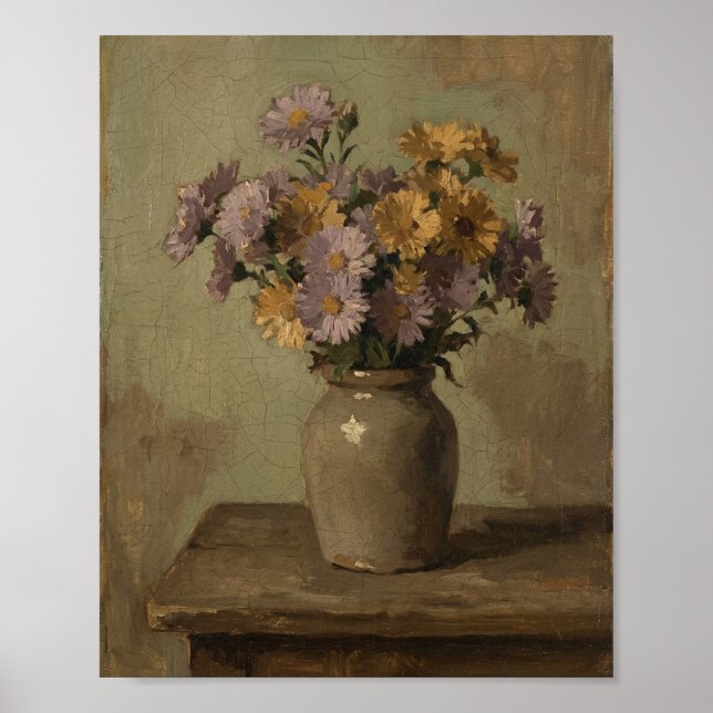 September Födelsedagsblomma Aster II Poster (Framsidan)