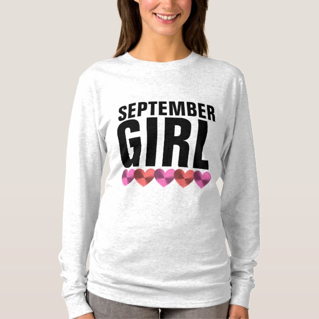 SEPTEMBER FÖDELSEDAGSFlicka T-Shirts Toppar (Framsida)