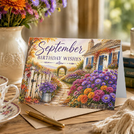 September Födelsedagsönskningar Stugträdgård Födel Kort