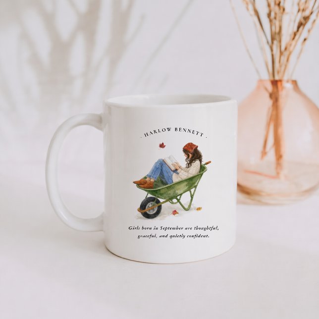 September Födelsemånad Tjej | Monogram Kaffemugg (Skapare uppladdad)