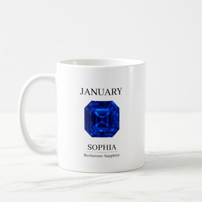 September Födelsesten Födelsedagsnamn Safir Kaffemugg (Vänster)
