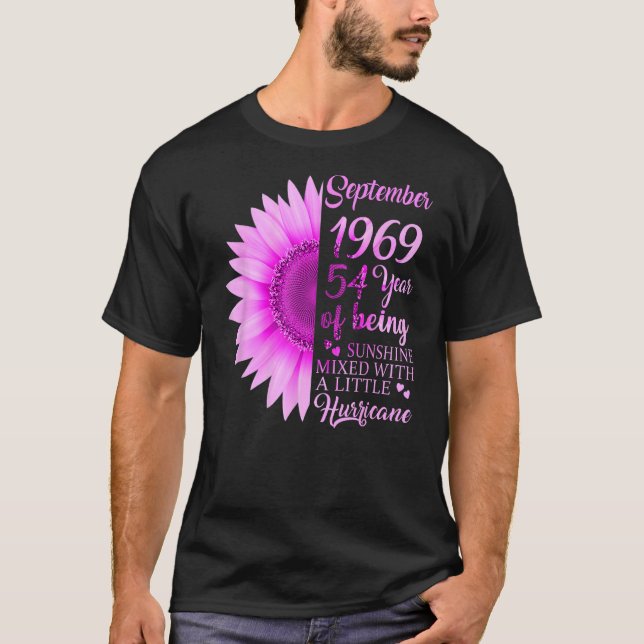 September Girl 1969 54 Birthday 54 Years T Shirt (Framsida)