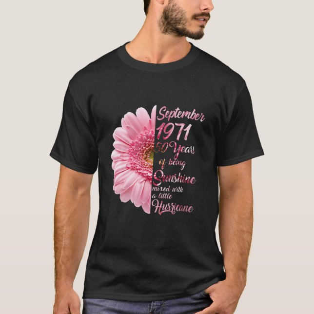 September Girl 1971 T 50 Years 50th Birthday T Shirt (Framsida)