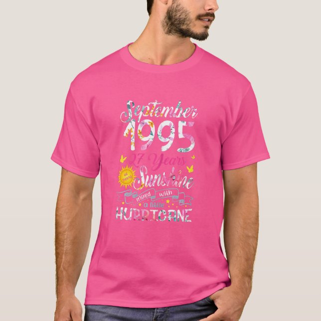 September Girl 1995 27 Birthday 27 Year Fantastisk T Shirt (Framsida)