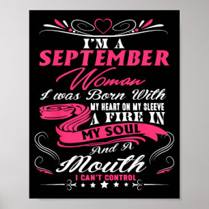 September Girls Fire In Soul Födelsedags Citat Poster