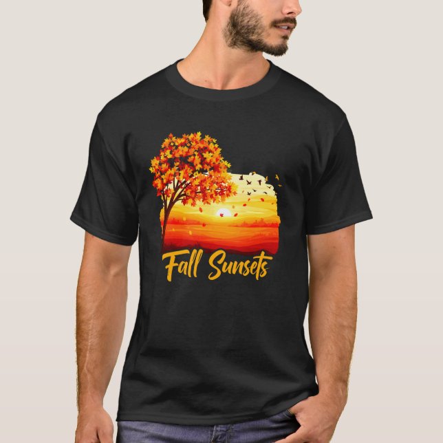 September - Höstsolnedgångar T Shirt (Framsida)