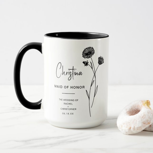 September Maid of honor | Aster Birth Flower Mugg (Med munk)