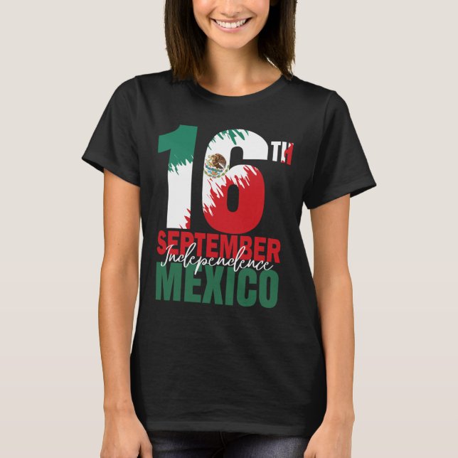 September Mexikanska Independence day Shirt Mexiko T (Framsida)