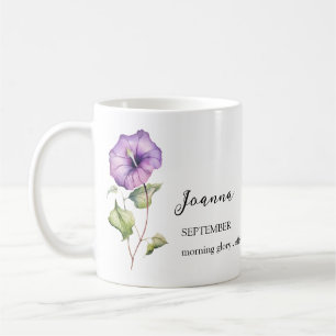 SEPTEMBER MORNING GLORY BIRTH FLOWER MÅNAD NAMN KAFFEMUGG