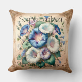 September Morning Glory Floral Birth Month Kudde