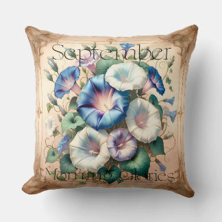 September Morning Glory Floral Birth Month Kudde