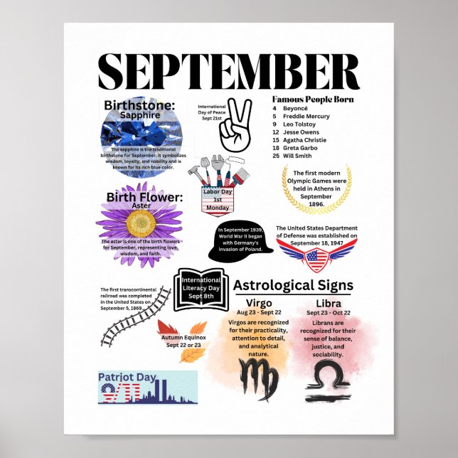 September Roligt Facts Poster (Framsidan)
