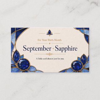 September Sapphire Birthstone Shop Card Visitkort