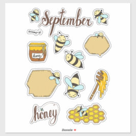 September Sticker Sheet - Cozy Bees & Autumn Start Klistermärken