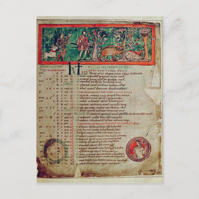 September: svänga i galningen, från en kalender vykort (Framsida)