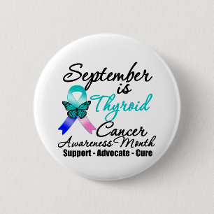 September Thyroid Cancer AWARENESS Månad Knapp
