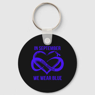 September Vi Bära Blue Ataxi Awareness Ribbon Nyckelring