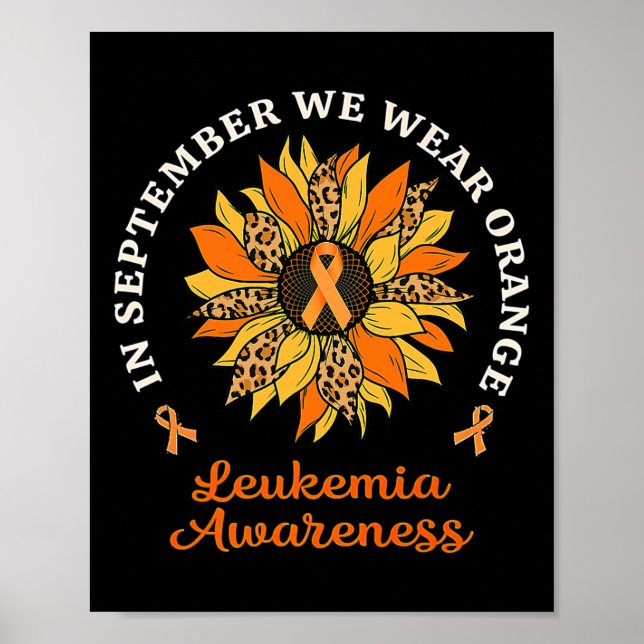 September Vi Bära Orange Solros Leukemia Awaren Poster (Framsidan)