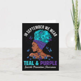 September Vi Bära Teal Lila SuiciPrevention A Kort