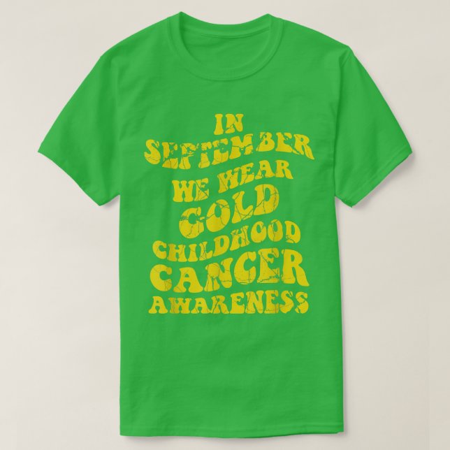 September We Wear Gold Childhood Cancer Awareness  T Shirt (Design framsida)