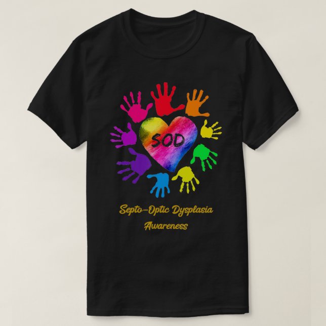 Septo Optic Dysplasia Awareness Händer Gift  T Shirt (Design framsida)