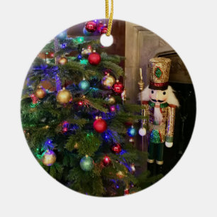 Sequed Nutcracker Soldier och Julgran Julgransprydnad Keramik