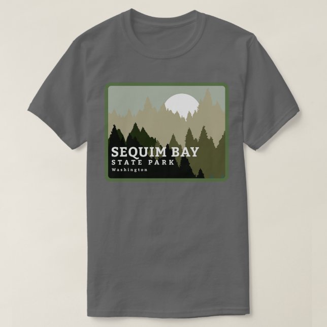 Sequim Bay State Park Washington Träd och Forest T Shirt (Design framsida)