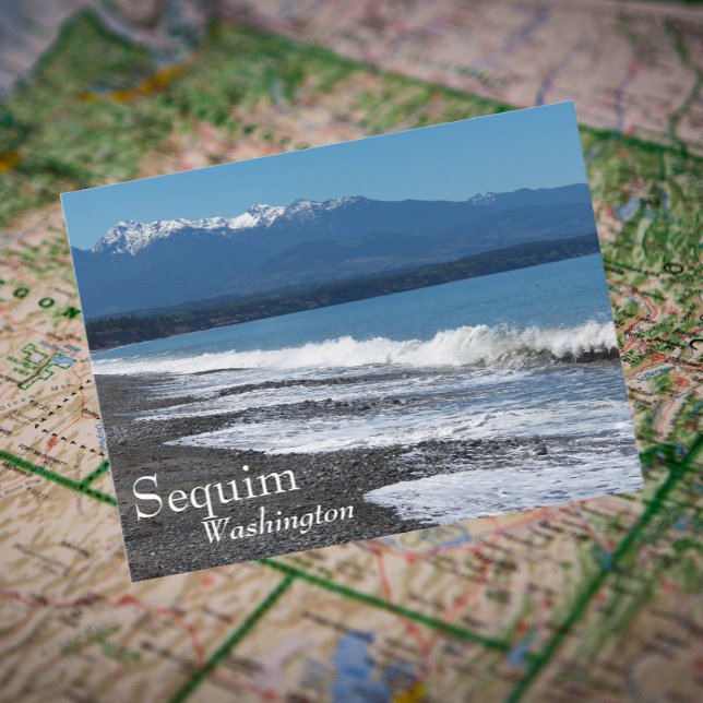 Sequim, Washington Travel Photo Vykort (In Situ Map)