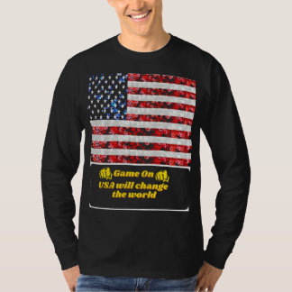 Sequin American Flagga T-shirt USA