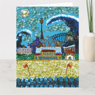 Sequin Art Birthday Card Bondi Beach, Australien Kort