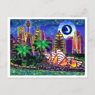 Sequin Art Moonlight Sydney Australien Vykort
