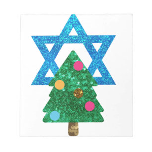 sequin christmukkah hanukkah anteckningsblock