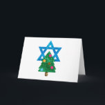 sequin christmukkah hanukkah helgkort<br><div class="desc">christmukah, "david-stjärna", "julgran", christmas, julafton, "ful christmas", interreligiös,  "interreligiös tro", christian, chrismukkah, hanukah, chanukah glitter, sekvins, jewant, helgdagars, jew, neon rosa blue blank blank blank blank</div>