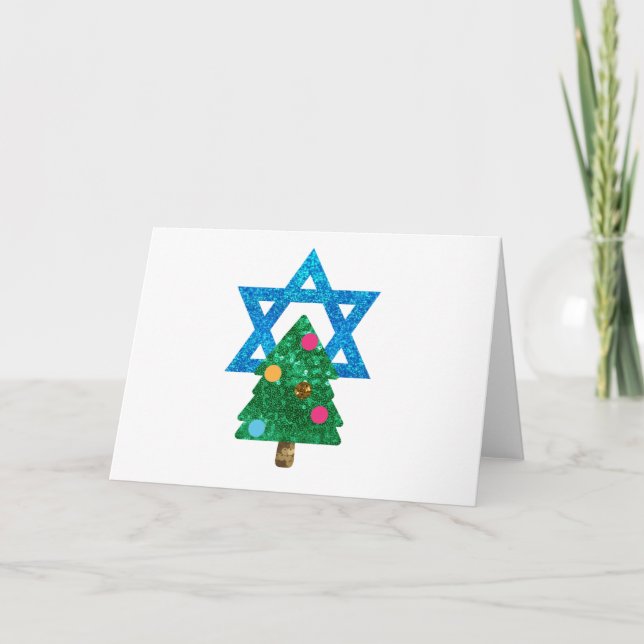 sequin christmukkah hanukkah helgkort (Framsida)