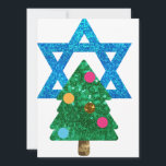 sequin christmukkah hanukkah julkort<br><div class="desc">christmukah, "david-stjärna", "julgran", christmas, julafton, "ful christmas", interreligiös,  "interreligiös tro", christian, chrismukkah, hanukah, chanukah glitter, sekvins, jewant, helgdagars, jew, neon rosa blue blank blank blank blank</div>