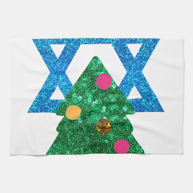 sequin christmukkah hanukkah kökshandduk (Horisontell)