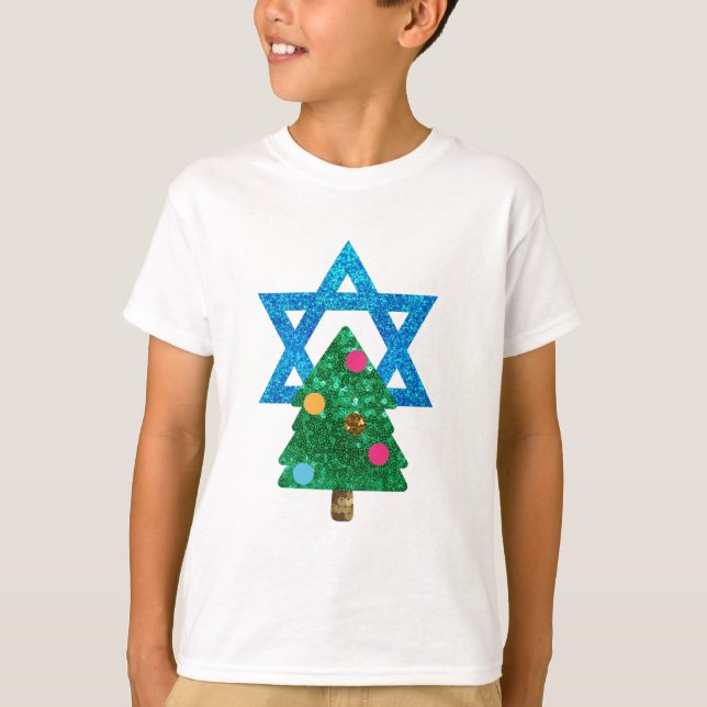sequin christmukkah hanukkah t shirt (Framsida)